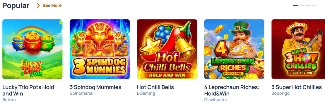 Online gokkasten en populaire slots bij Spindog Casino